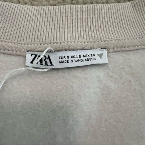 Zara Oversized Vest Sleeveless Cream V-Neck Pullover Sweatshirt Top Small NWOT - Picture 5 of 6